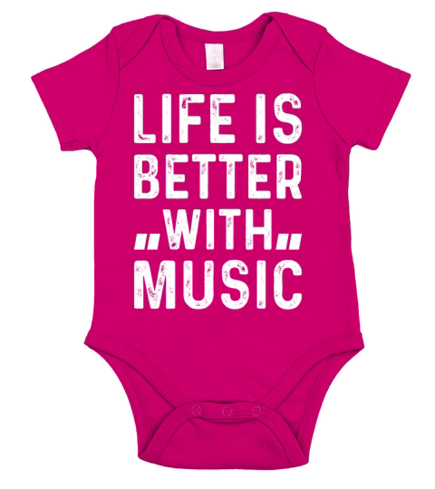 Music Lover - Life Is Better With Music Short Sleeve Baby One-Piece