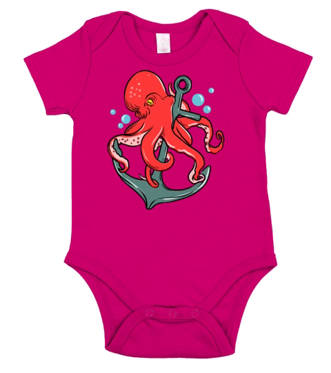 Octopus Anchor for Octopus Lover Short Sleeve Baby One-Piece