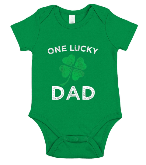 One Lucky Dad St Patricks day retro father gift Short Sleeve Baby One-Piece