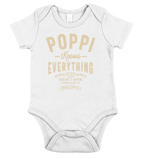 Poppi Knows Everything Funny Short Sleeve Baby One-Piece