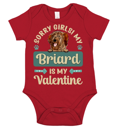 Sorry Girls My Briard Is My Valentine Short Sleeve Baby One-Piece