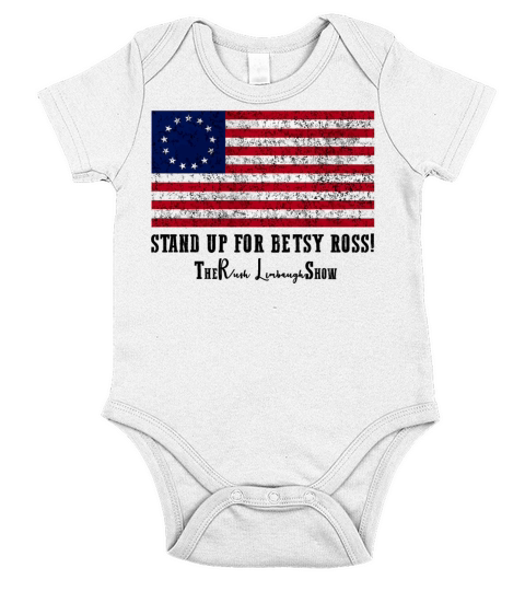 stand up for betsy ross the rush limbaugh show Short Sleeve Baby One-Piece