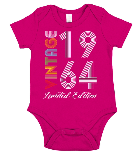 Vintage 1964 Vintage Birthday Retro Vintage Short Sleeve Baby One-Piece