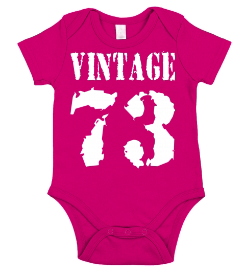 Vintage 1973 - Vintage 73 - Party Vector Short Sleeve Baby One-Piece