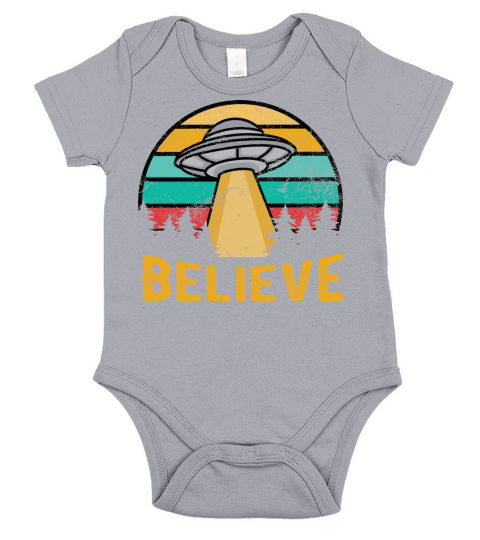 Vintage Alien UFO Hunter UFOS I Want To Believe Short Sleeve Baby One-Piece