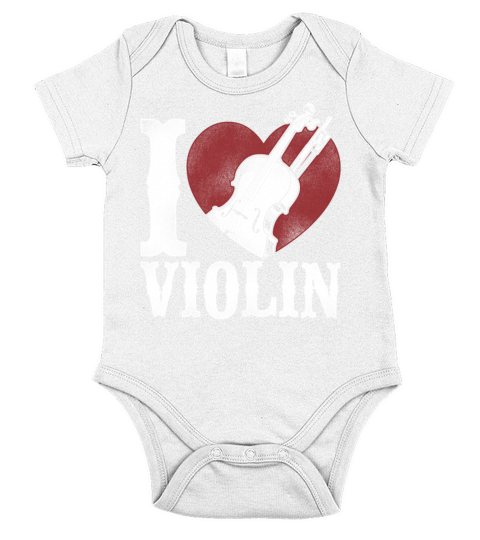 Violin Violinist Heart Vintage I Short Sleeve Baby One-Piece
