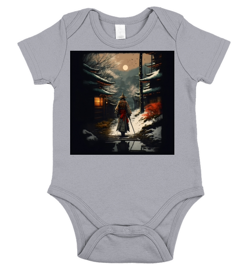 Woman warrior japan sword soldier village vintage Short Sleeve Baby One-Piece