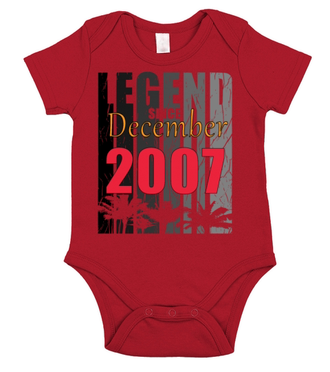 Year of construction 2007 December born gift idea Short Sleeve Baby One-Piece