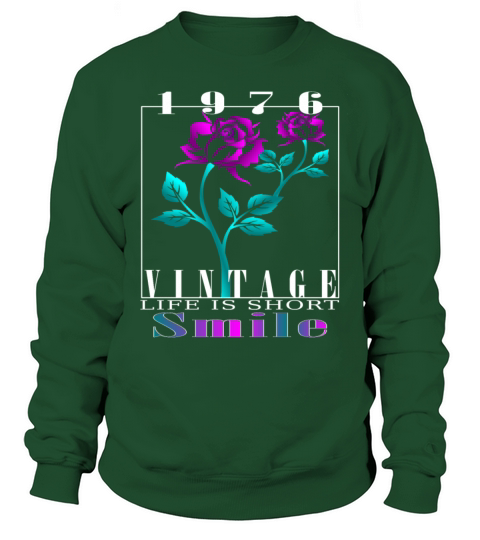 1976 Born Vintage Rose Gift Sweatshirt Unisex