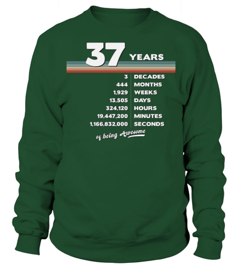 37th Birthday Vintage 37 Years Old Retro 444 Sweatshirt Unisex