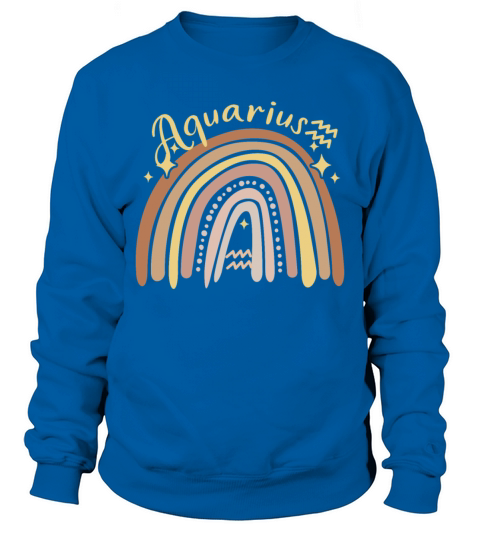 Aquarius Zodiac Bohemian Boho Rainbow 70s Vintage Sweatshirt Unisex