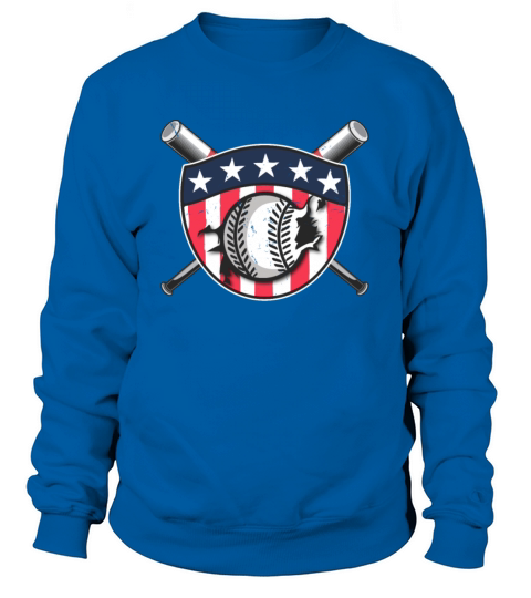 Baseball Player Badge American Flag Team Sweatshirt Unisex