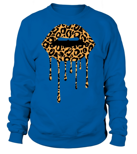 Galentines Day Leopard Print Dripping Lips Valenti Sweatshirt Unisex