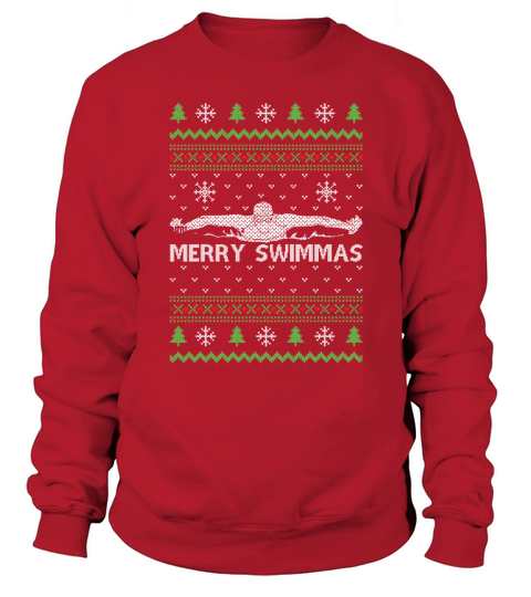 Merry swimmas ugly Christmas Sweatshirt Unisex