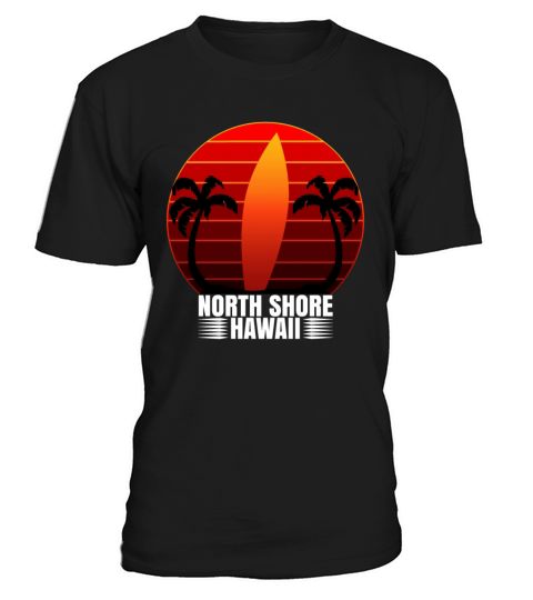 North Shore Hawaii Long Board Retro Surf Board T-Shirt Unisex