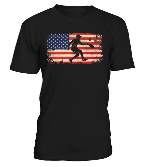 Pickleball American Flag Vintage T-Shirt Unisex