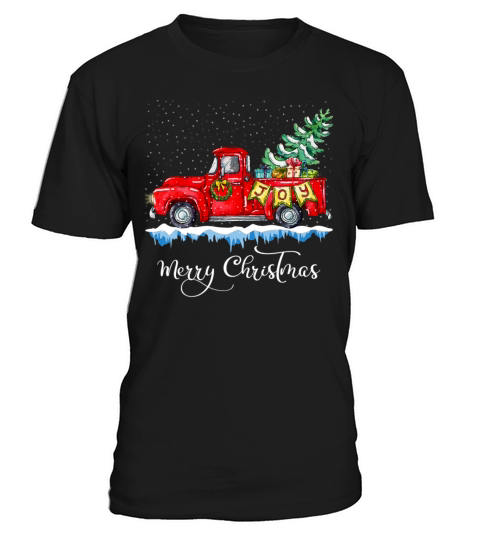 Vintage Merry Christmas Red Truck Old Fashioned T-Shirt Unisex