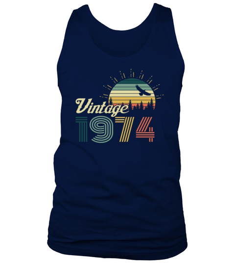 1974 Vintage born in Retro age Birthday gift idea Tank Top Unisex