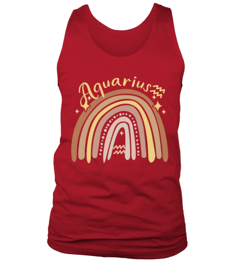 Aquarius Zodiac Bohemian Boho Rainbow 70s Vintage Tank Top Unisex
