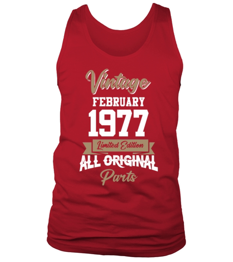 February 1977 Vintage Birthday Present Tank Top Unisex