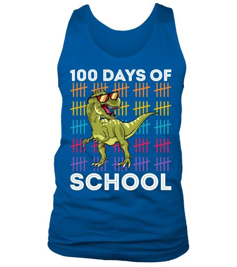 Happy 100 Days Of School Kids Boys Dinosaur T Rex Tank Top Unisex