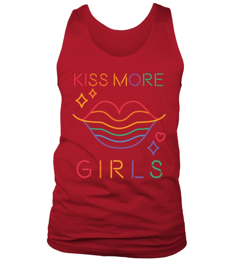 Kiss More Girls LGBT Cute Lesbian Lips Pride Month Tank Top Unisex