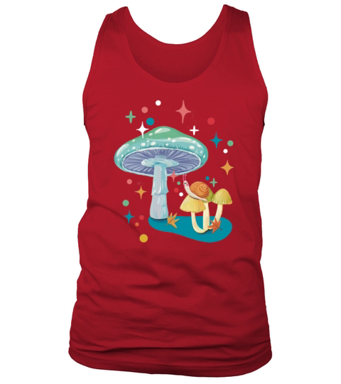 Vintage cozy green mushroom and snail Tank Top Unisex