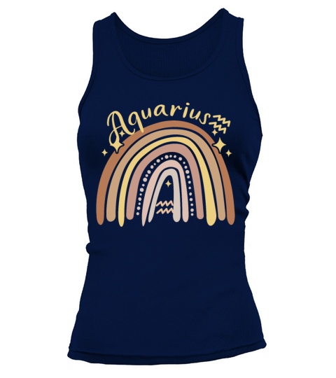 Aquarius Zodiac Bohemian Boho Rainbow 70s Vintage Tank top Woman