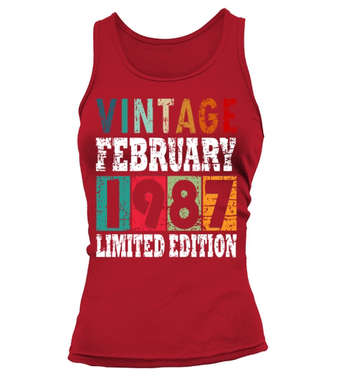 Born 1987 February 36th Birthday Gift Tank top Woman