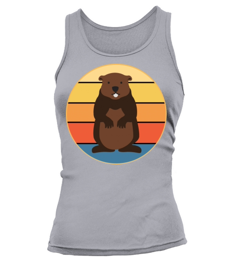 Cute Groundhog Retro Sunset Vintage Animal Lover Tank top Woman