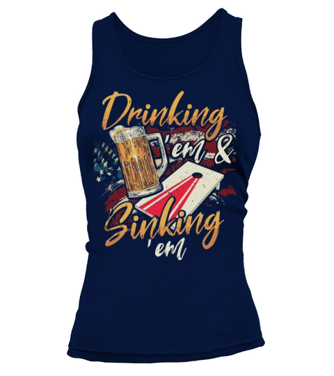 Drinking Sinking Em 4th of July Cornhole Player Tank top Woman
