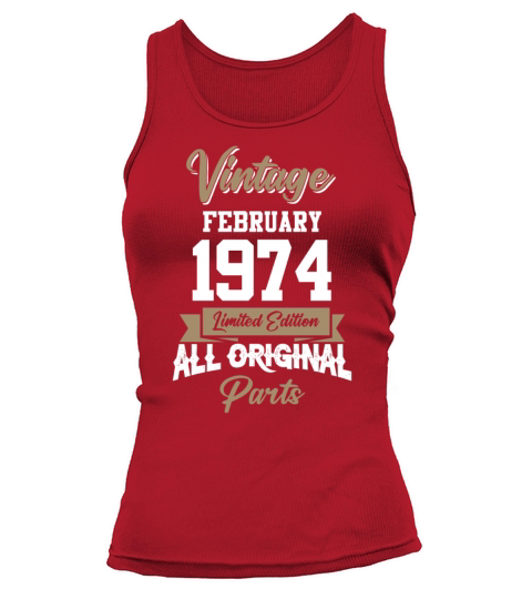February 1974 Vintage Birthday Present Tank top Woman