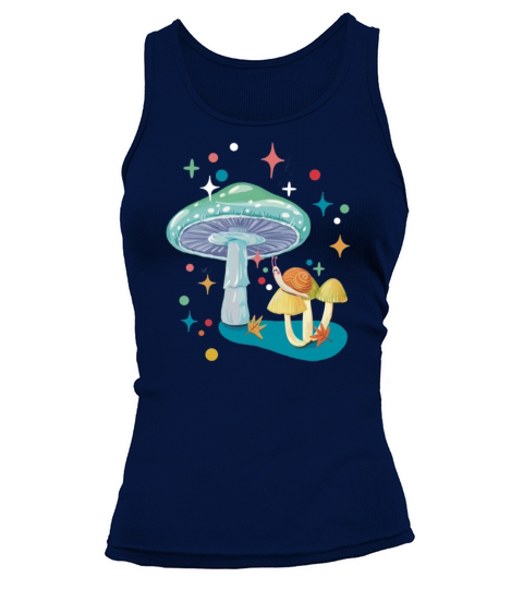 Vintage cozy green mushroom and snail Tank top Woman