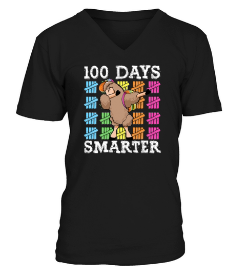 100 Days Of School Dabbing Llama Smarter Boys V-Neck T-shirt