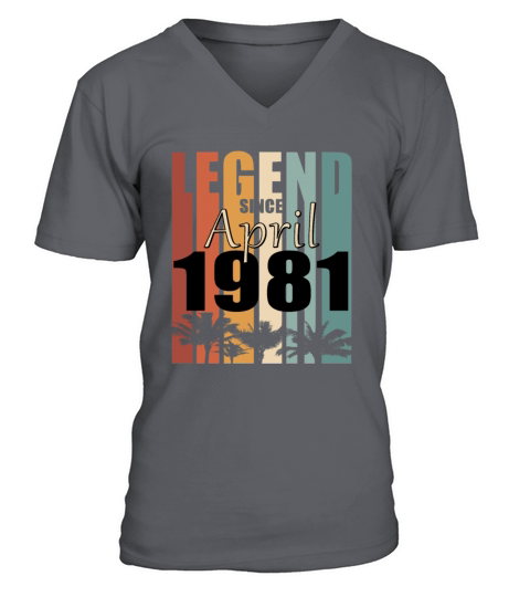 1981 April birthday vintage saying V-Neck T-shirt