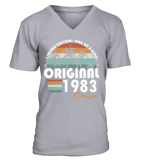 40th birthday vintage 1983 original 1983 V-Neck T-shirt