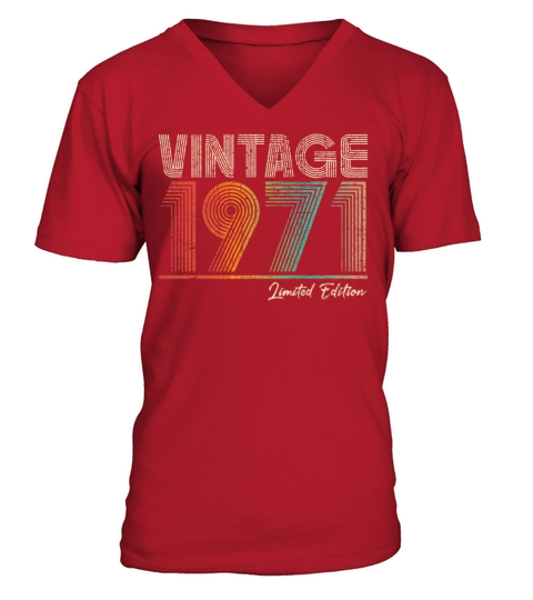 52 Years Old Vintage 1971 52nd Birthday Gifts V-Neck T-shirt