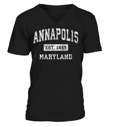 Annapolis Maryland Md Vintage Established Sports D V-Neck T-shirt