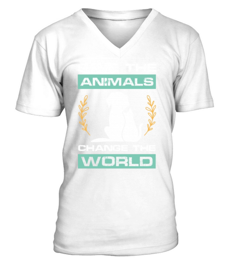 changing the world animal welfare V-Neck T-shirt