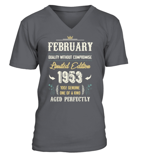 February 1953 Vintage Birthday Present V-Neck T-shirt