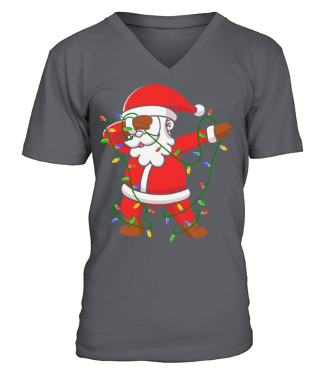 Merry Christmas funny santa claus dabbing V-Neck T-shirt