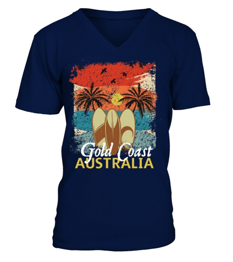 Gold Coast Australia Surfboards Beach Surfing V-Neck T-shirt