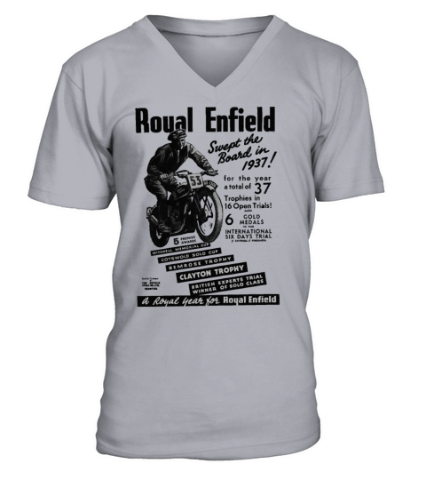 Gorgeous 1937 Royal Enfield Motorcycles V-Neck T-shirt