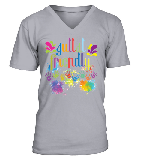Gullal Friendly Hindu Buddhist Holi Festival V-Neck T-shirt