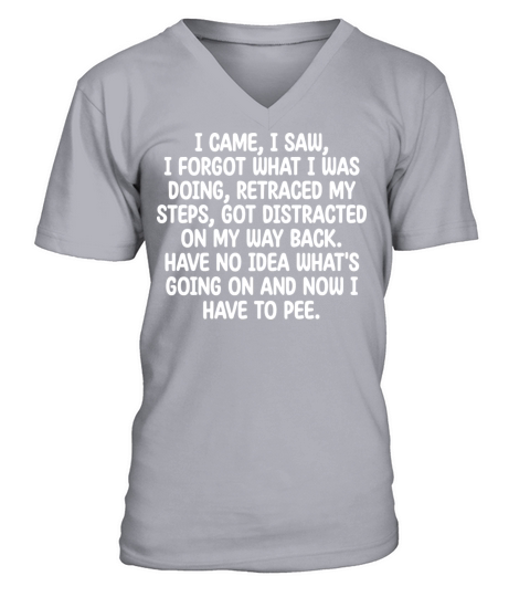 I Came I Saw I Forgot What I Was Doing Retraced V-Neck T-shirt