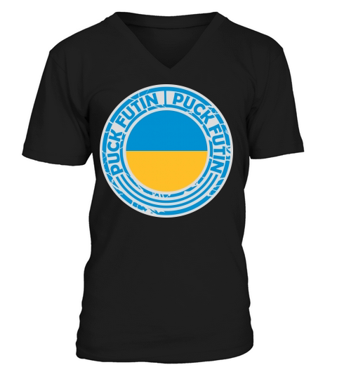 puck futin logo design V-Neck T-shirt