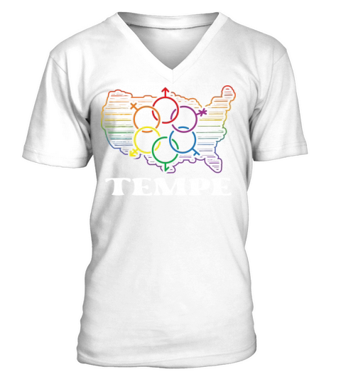 Tempe Pride Month Pride Flag LGBT Community LGBTQ V-Neck T-shirt