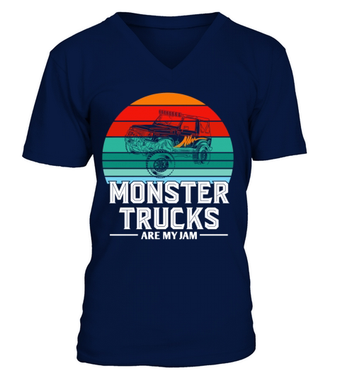 Vintage Monster Truck are my jam Retro V-Neck T-shirt