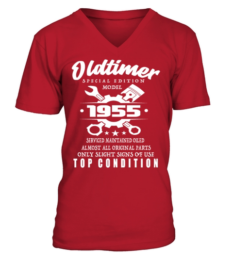Vintage Special Edition Model 1955 Birthday V-Neck T-shirt