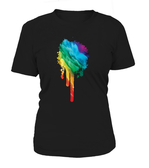 Colorful Rainbow Paint Splatter With Smoke And Fog Women's T-Shirt